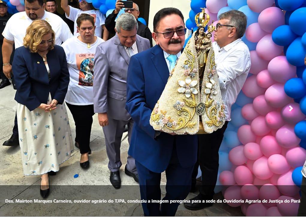 Imagem peregrina foi recebida no prédio da Ouvidoria Agrária do TJPA