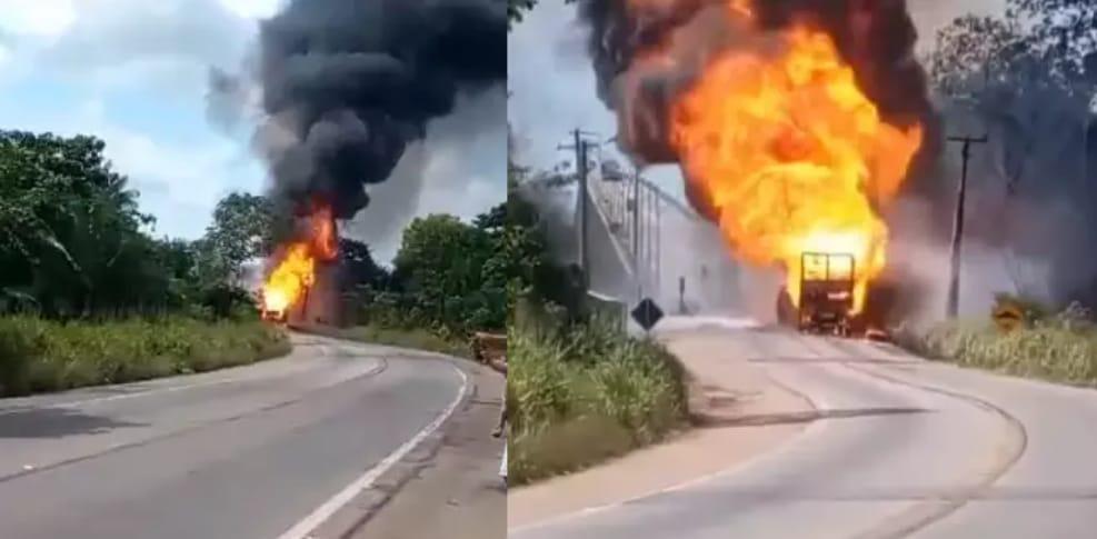 VÍDEO: CAMINHÃO COM GÁS DE COZINHA EXPLODE NA ALÇA VIÁRIA