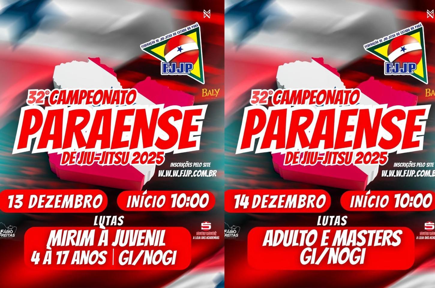 Belém sediará o 32º Campeonato Paraense de Jiu-Jitsu em dezembro