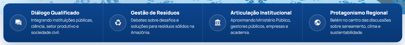 O evento foi concebido para promover a integração entre diversos setores envolvidos na agenda ambiental e de saneamento.